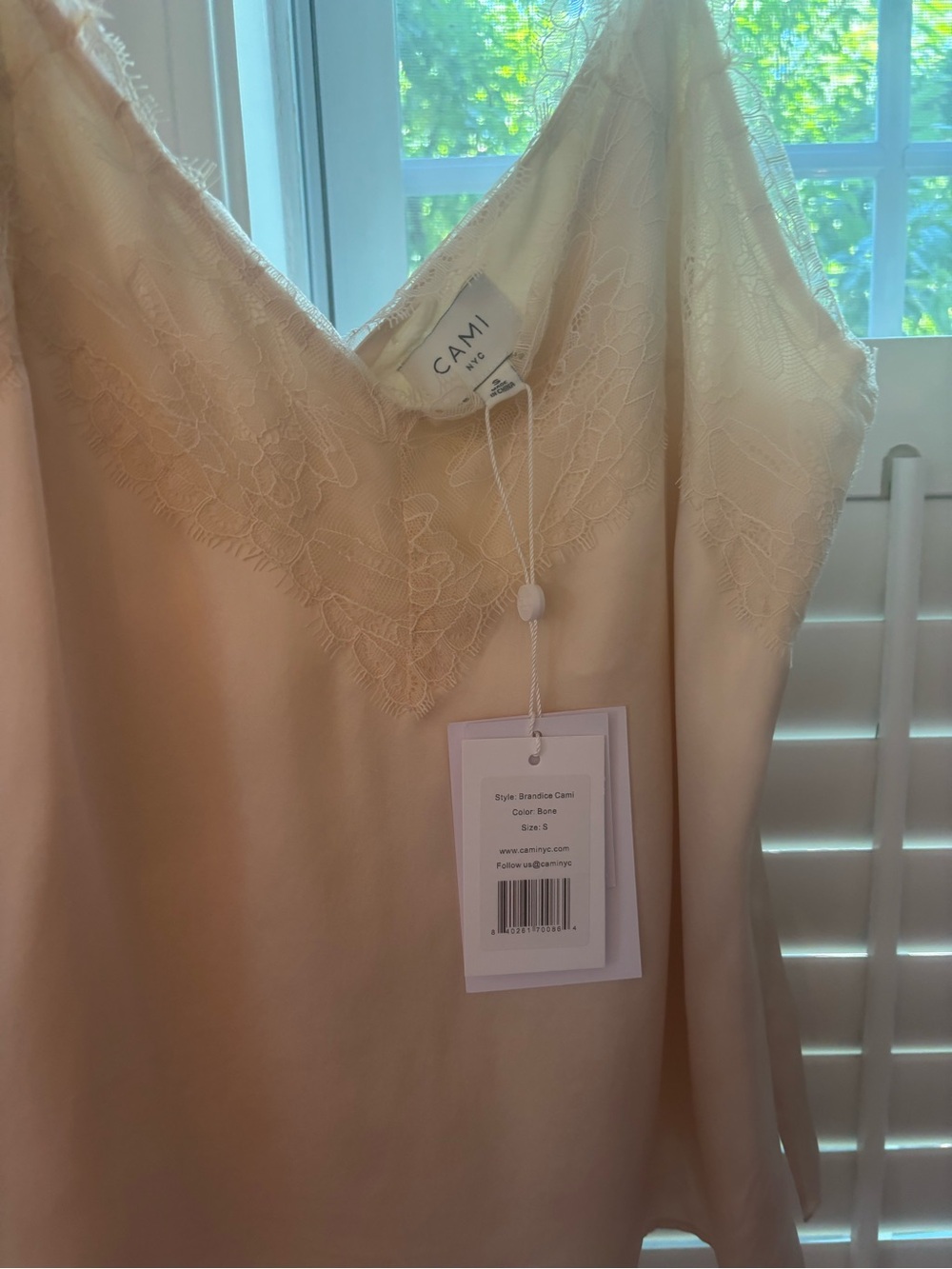 Cami NYC Brandice silk cami in Bone. NWT, size small.